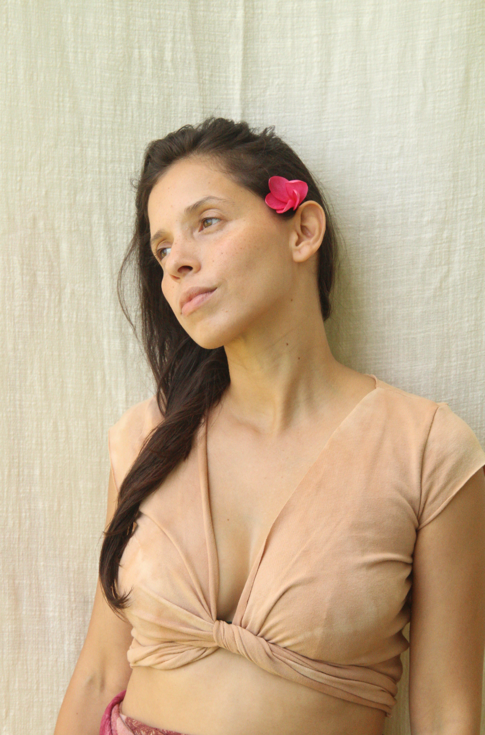 Lily Wrap Top - S - Peach