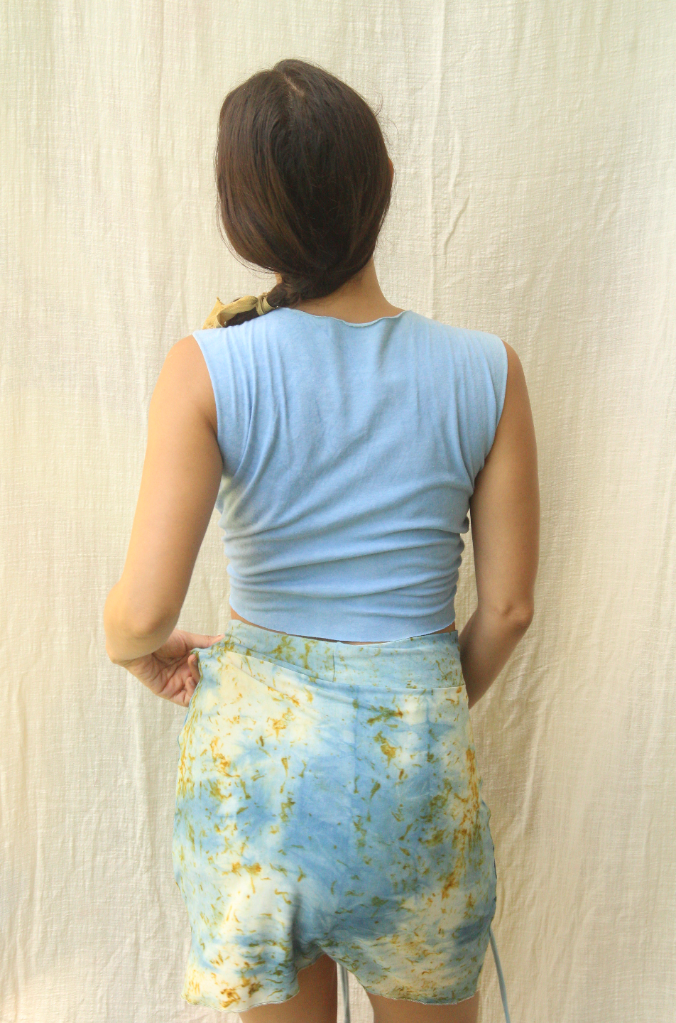 Lily Wrap Top - M - Indigo