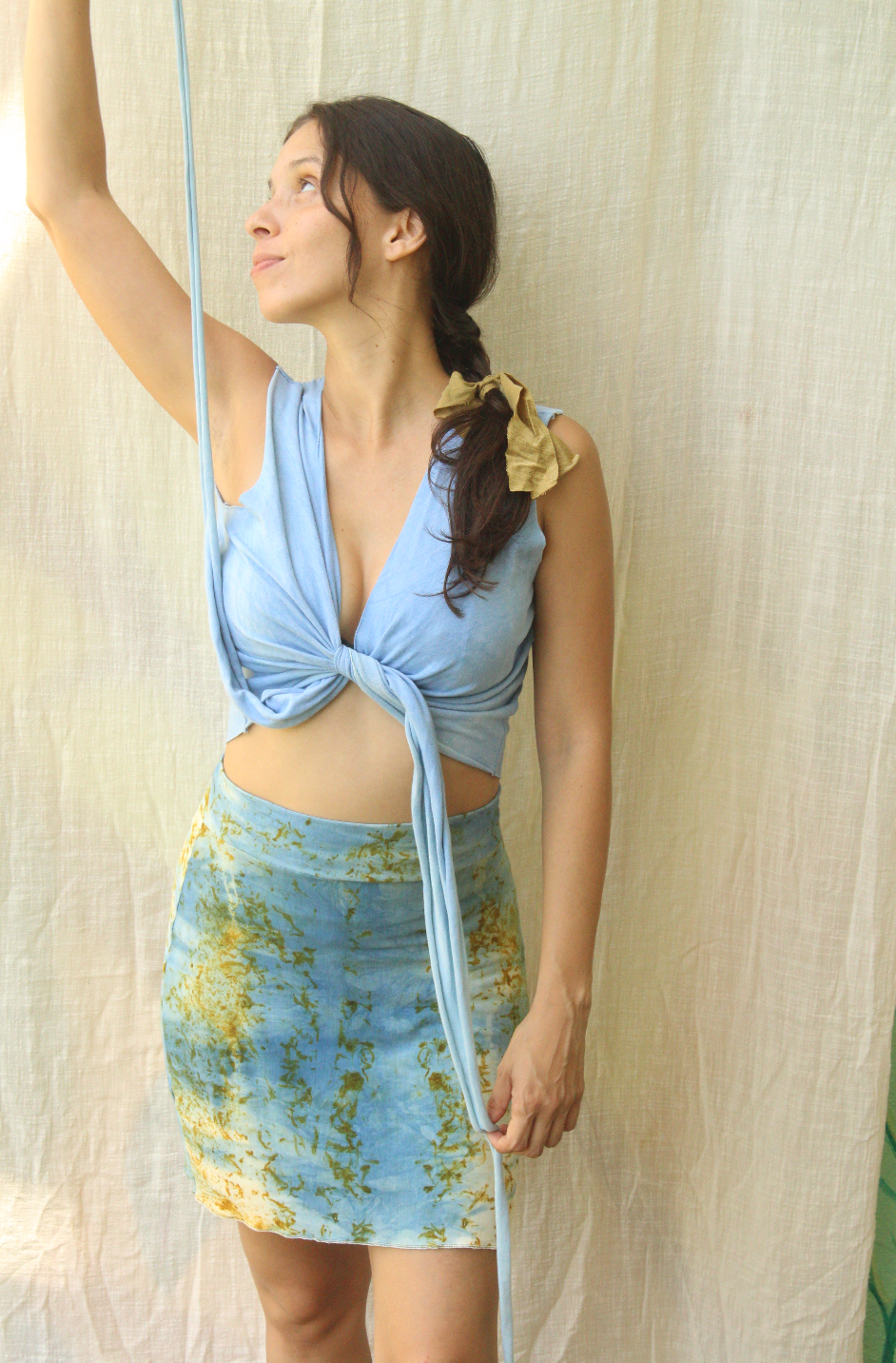 Skirt - M - Indigo/Yellow