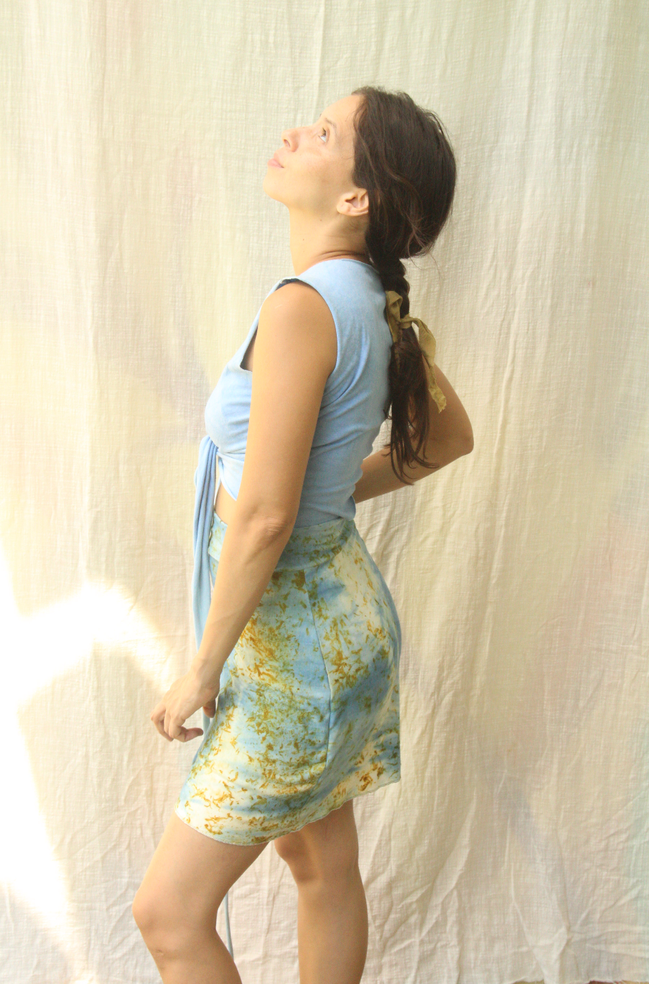 Skirt - M - Indigo/Yellow