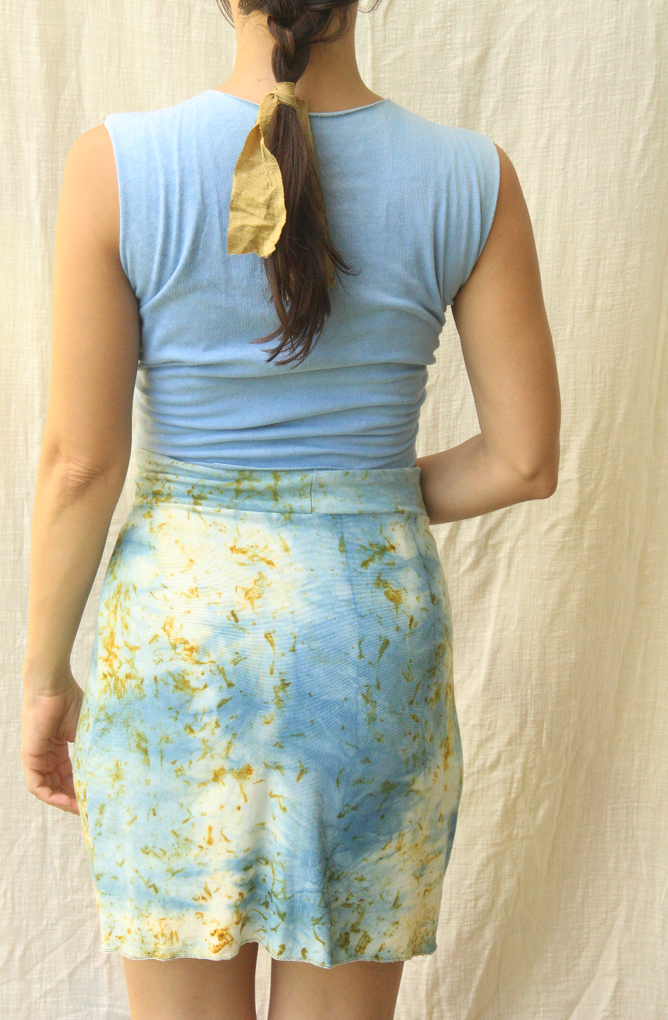 Skirt - M - Indigo/Yellow